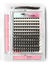 DIY Self Grafting False Eyelashes, 144pcs 8-18mm Mixed length Lash Clusters With Lash Tools Kit